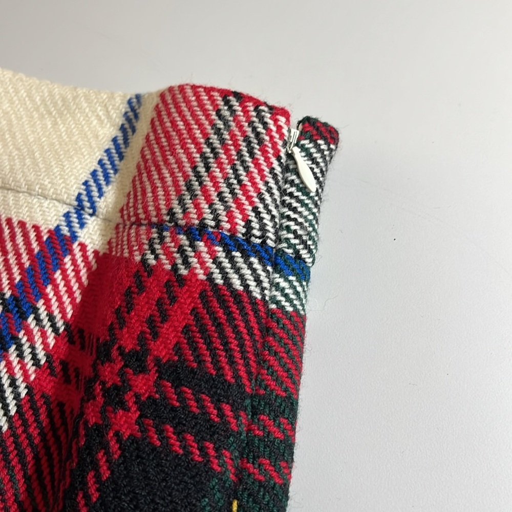 J. Crew Plaid Wool A-line Mini Skirt Size 6 - Picture 3 of 7